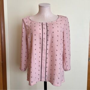 LC Lauren Conrad Blush Pink Patterned Blouse